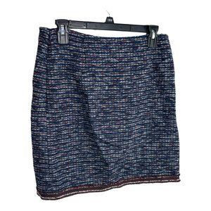123 Paris tweed pencil‎ skirt, blue Sz French 40, US SZ 8